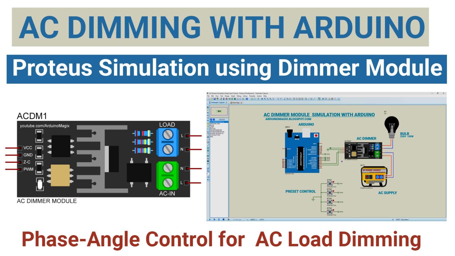 Ac Dimmer Vac With Arduino Easy And Enhanced Proteus Library Electronics Tree