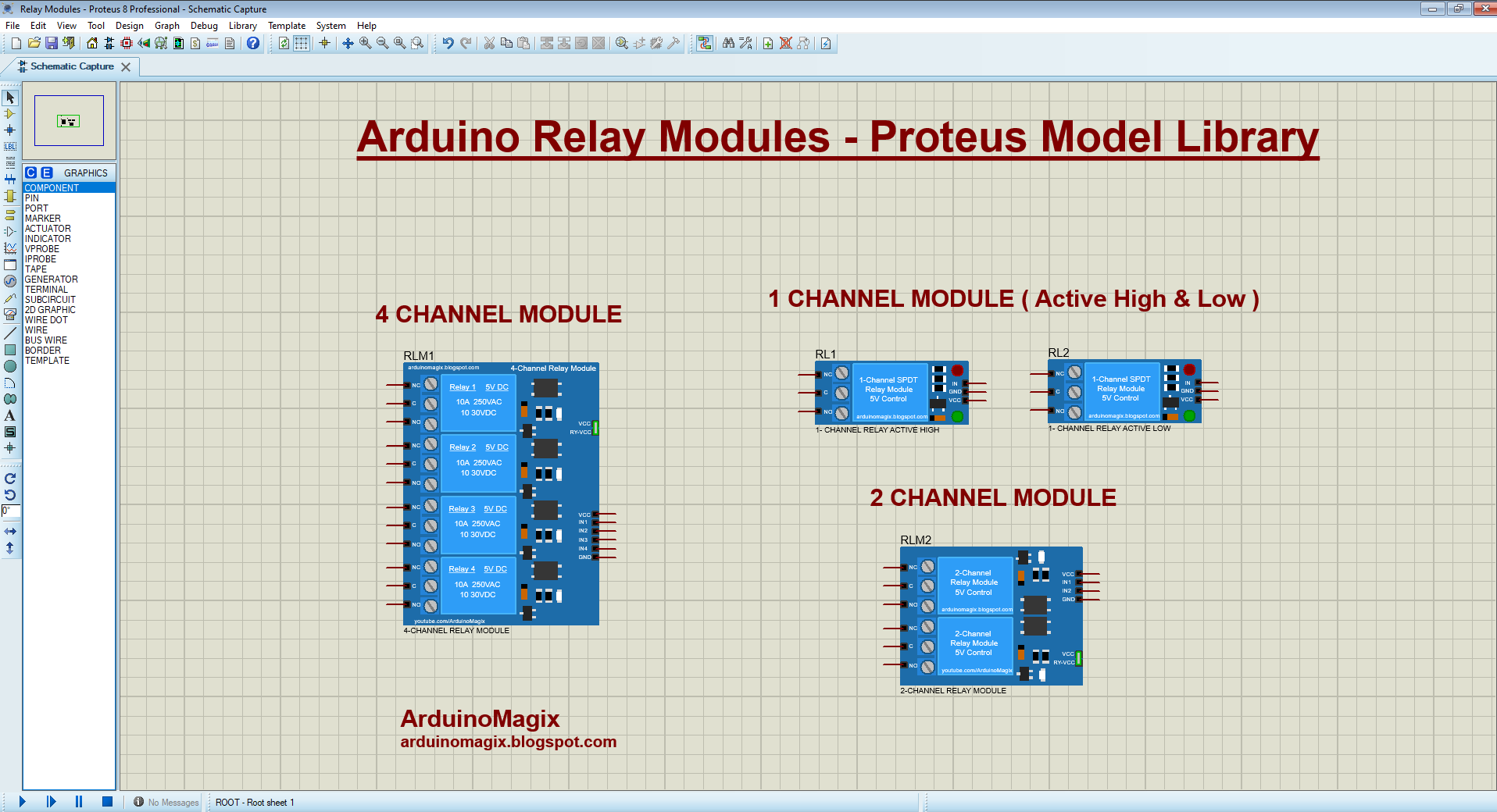 Read more about the article Arduino Relay Modules Proteus Library : Made Easy with 1,2 and 4Channel Modules