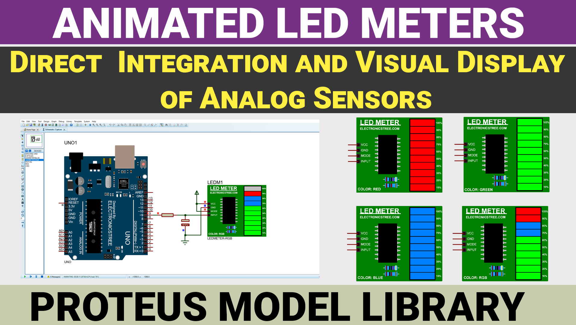 Read more about the article LED Meter Proteus Model Library : Animated Meter with 10 LEDs bar