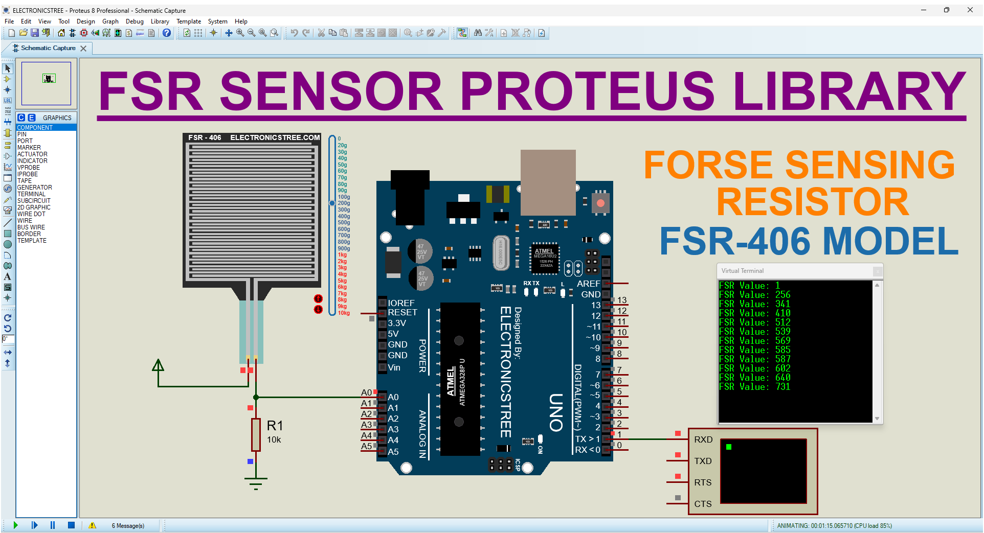 You are currently viewing Arduino FSR Sensor (FSR-406) Proteus Library: A Comprehensive Simulation Guide