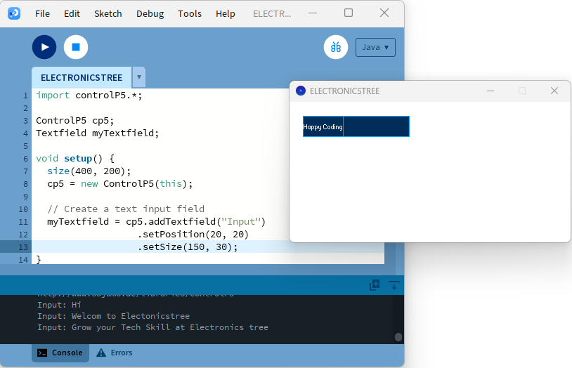 GUI Design for Arduino - Textfield Demo