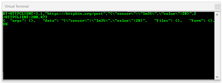 Proteus Simulation of ESP-01 as HTTP Client - POST JSON