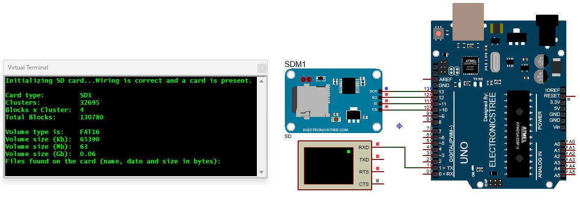 SD Card Module Proteus Simulation