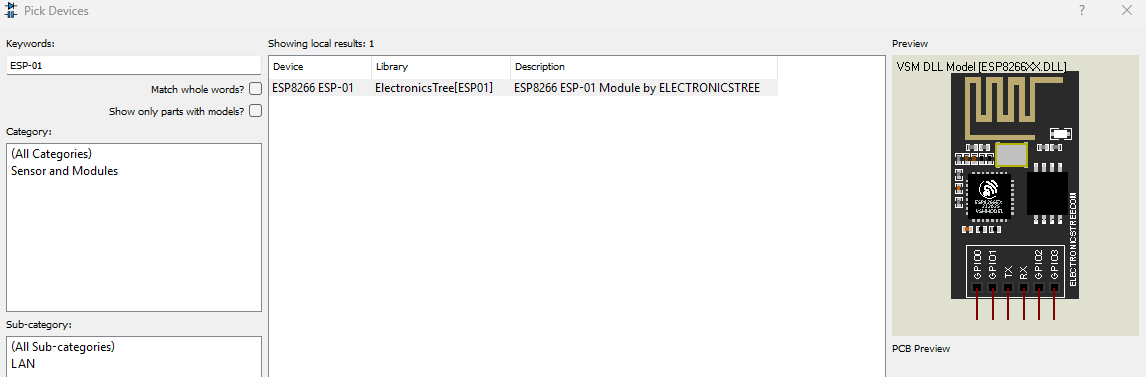 ESP8266 Proteus Library Model